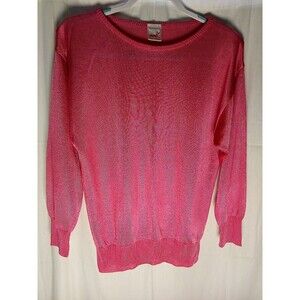 Mondi Vintage Women's Pink Long Sleeve Tranparet  Sweater  Size 38